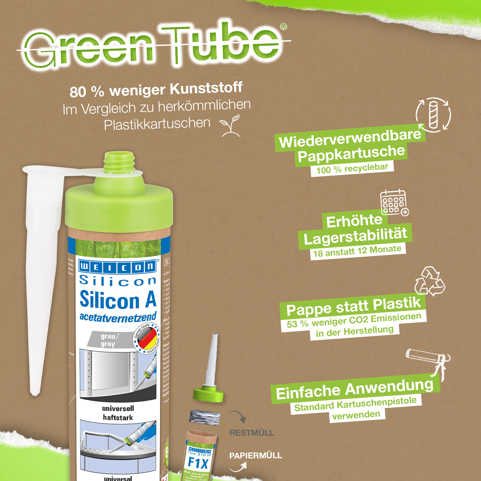 Siliconen A | acetaat-crosslinking en schimmelwerende afdichtingskit