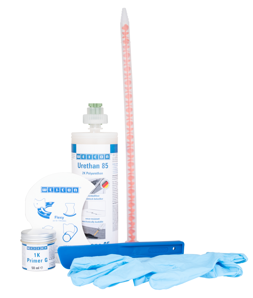 Belt Repair-Kit | Polyurea reparatie- en coatingmassa voor rubberen oppervlakken, werkpakket