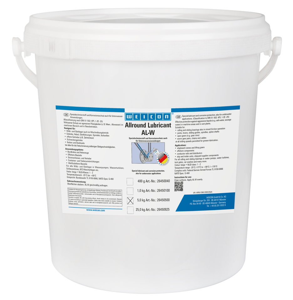 AL-W Hoogwaardig vet | speciaal smeermiddel ook voor onder water toepassingen