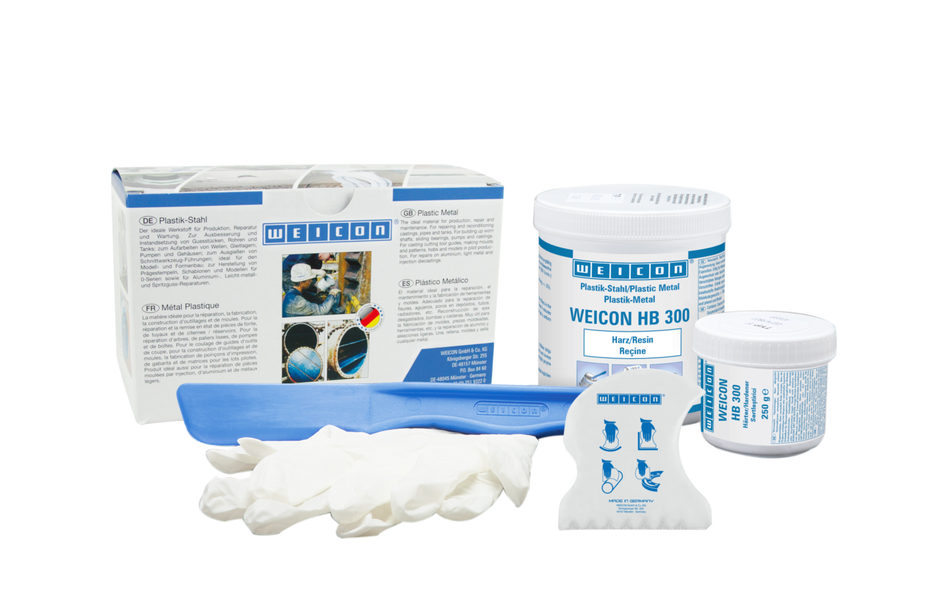 WEICON HB 300 | Met staal gevuld, hittebestendig epoxyharssysteem voor reparatie en spuitgieten WEICON HB 300 | Met staal gevuld, hittebestendig epoxyharssysteem voor reparatie en spuitgieten