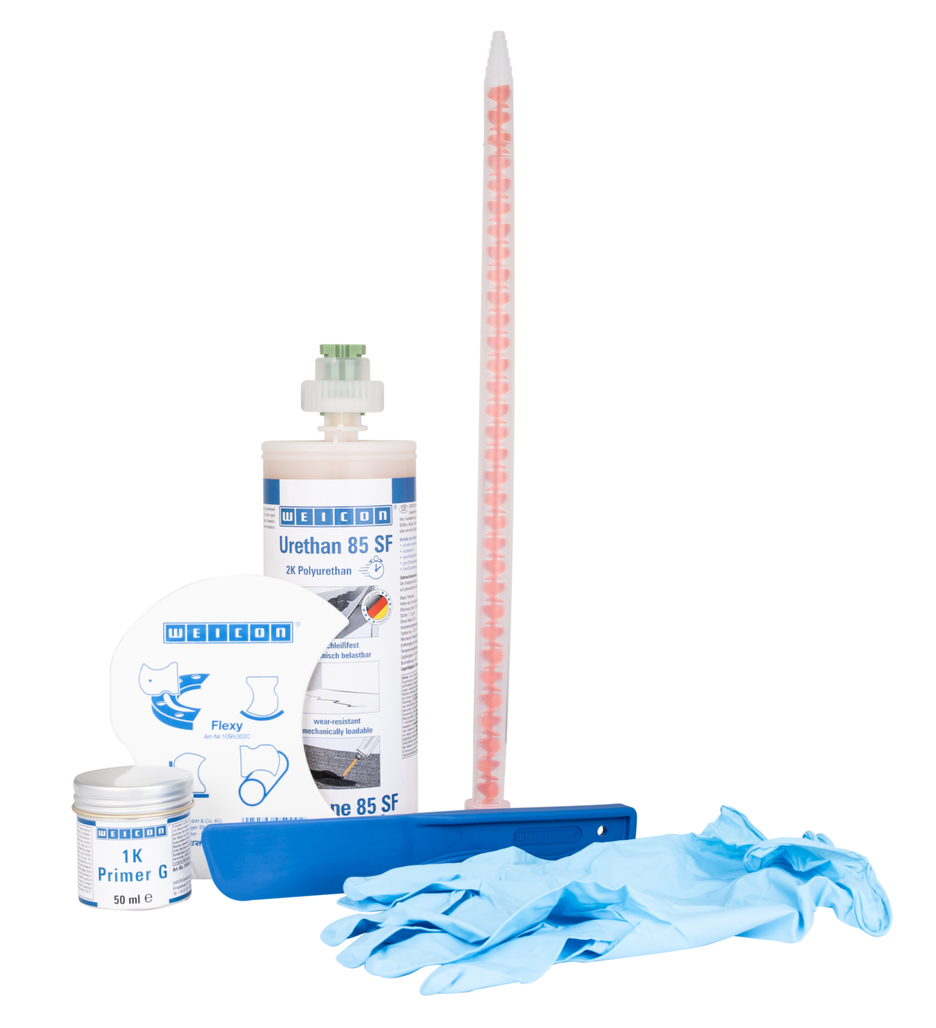 Belt Repair Kit SF | Snel uithardende polyurea reparatie- en coatingmassa voor rubberen oppervlakken, werkpakket