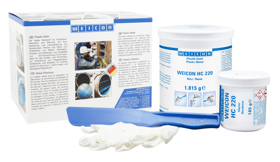 WEICON Keramiek HC 220 | Keramisch gevuld hoog temperatuurbestendig epoxyharssysteem voor slijtagebeschermende coating