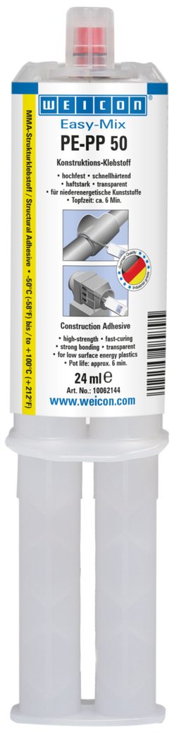 Easy-Mix PE-PP 50 Acrylaat structuurlijm | Synthetische lijm op basis van methlacrylaat voor speciale kunststoffen