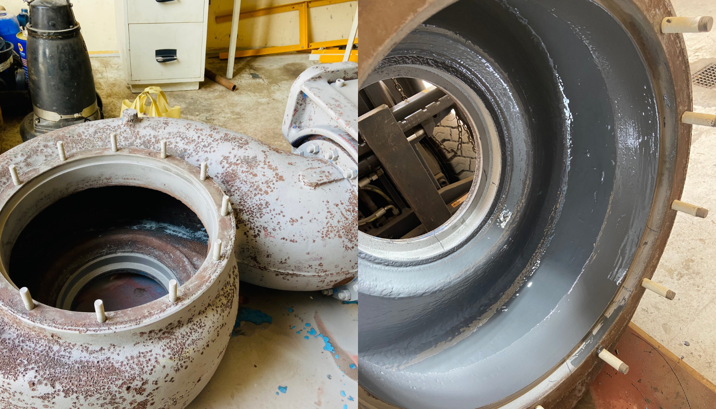 turbine housing, rusty metal, industrial equipment, cylindrical tank, flange bolts