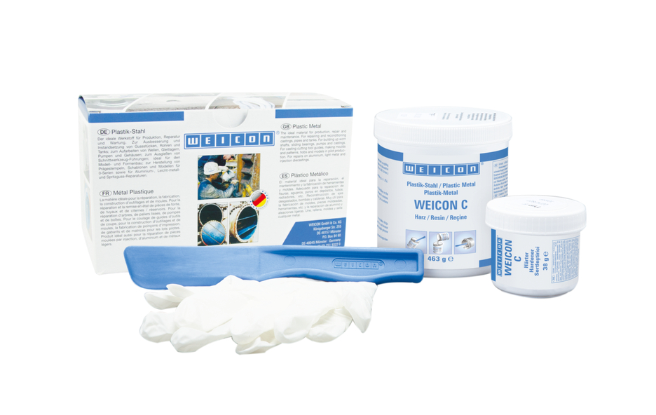 WEICON C | Staalgevuld epoxyharssysteem met hoge temperatuurbestendigheid voor reparatie en vormgeving