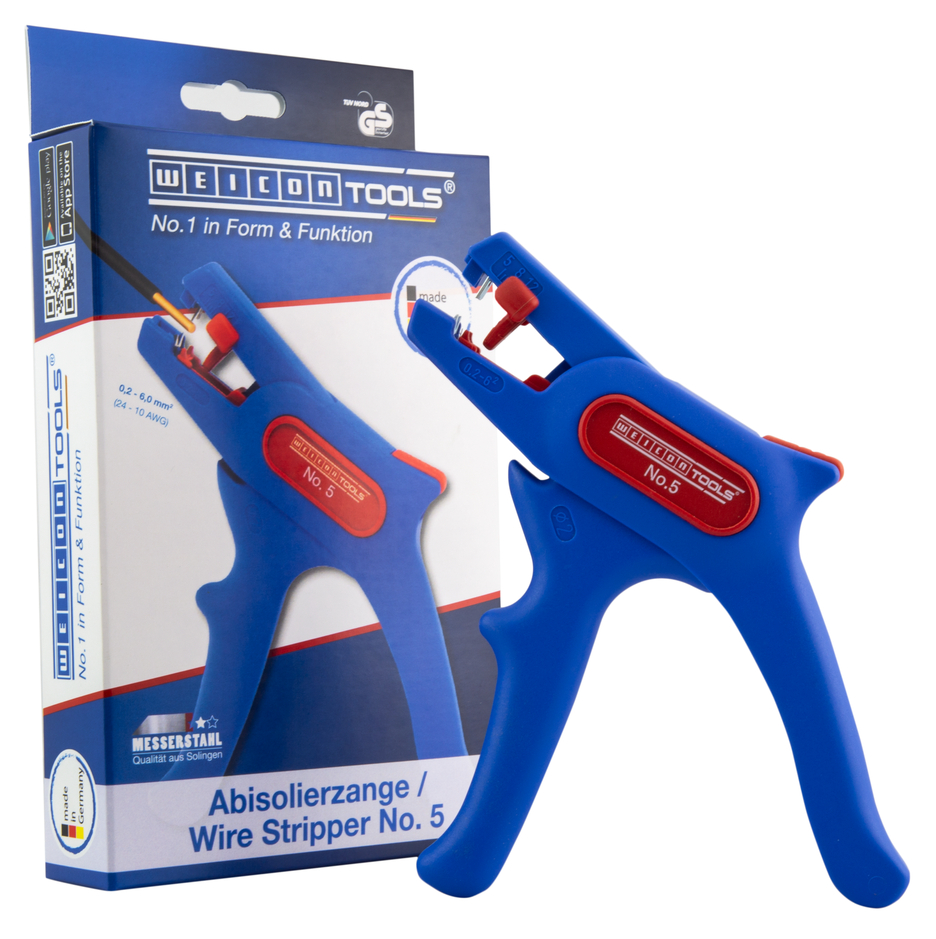 Striptang No. 5 | voor alle gangbare flexibele en massieve geleiders | werkgebied 0,2 - 6,0 mm²