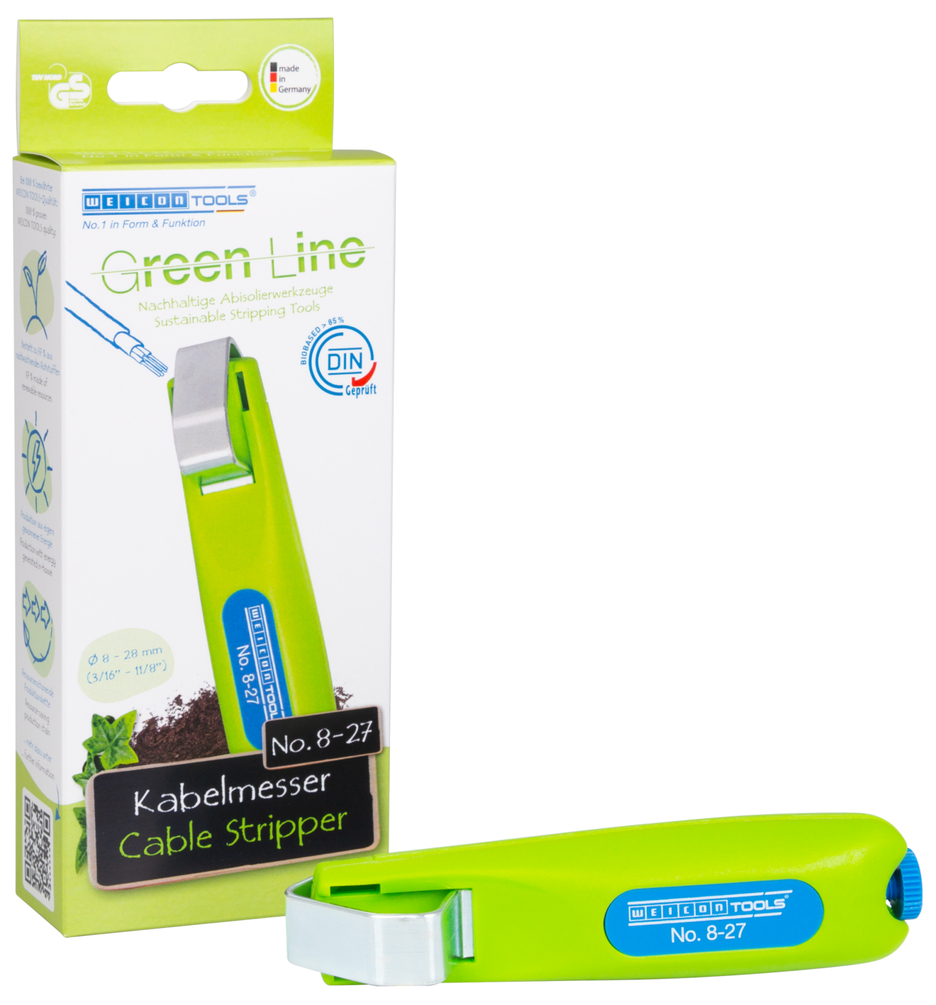 Kabelmes No. 8-27 Green Line  | Duurzaam afbijtgereedschap, met een werkbereik van 8 - 28 mm Ø
