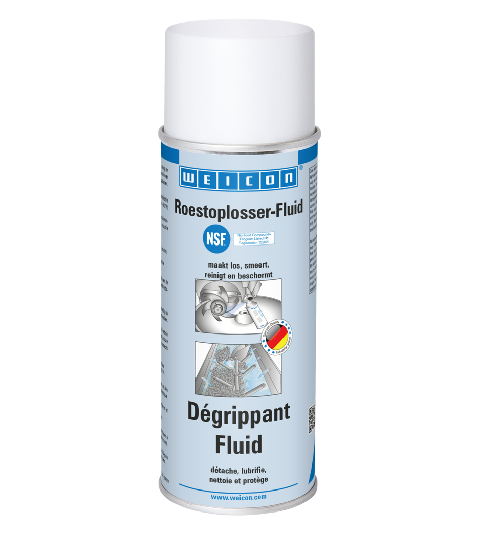 Roestoplosser-Fluid | Kruip- en verzorgingsolie voor de voedingssector NSF H1 Roestoplosser-Fluid | Kruip- en verzorgingsolie voor de voedingssector NSF H1