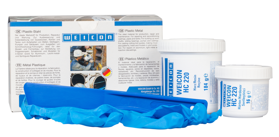 WEICON Keramiek HC 220 | Keramisch gevuld, temperatuurbestendig epoxysysteem voor slijtagebescherming.