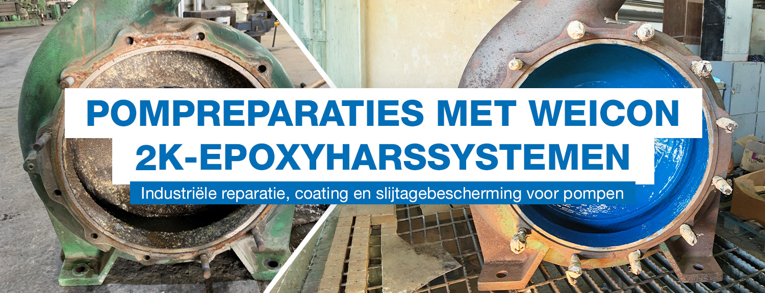 pump housing, industrial pump, blue interior, rusted flange, coating system