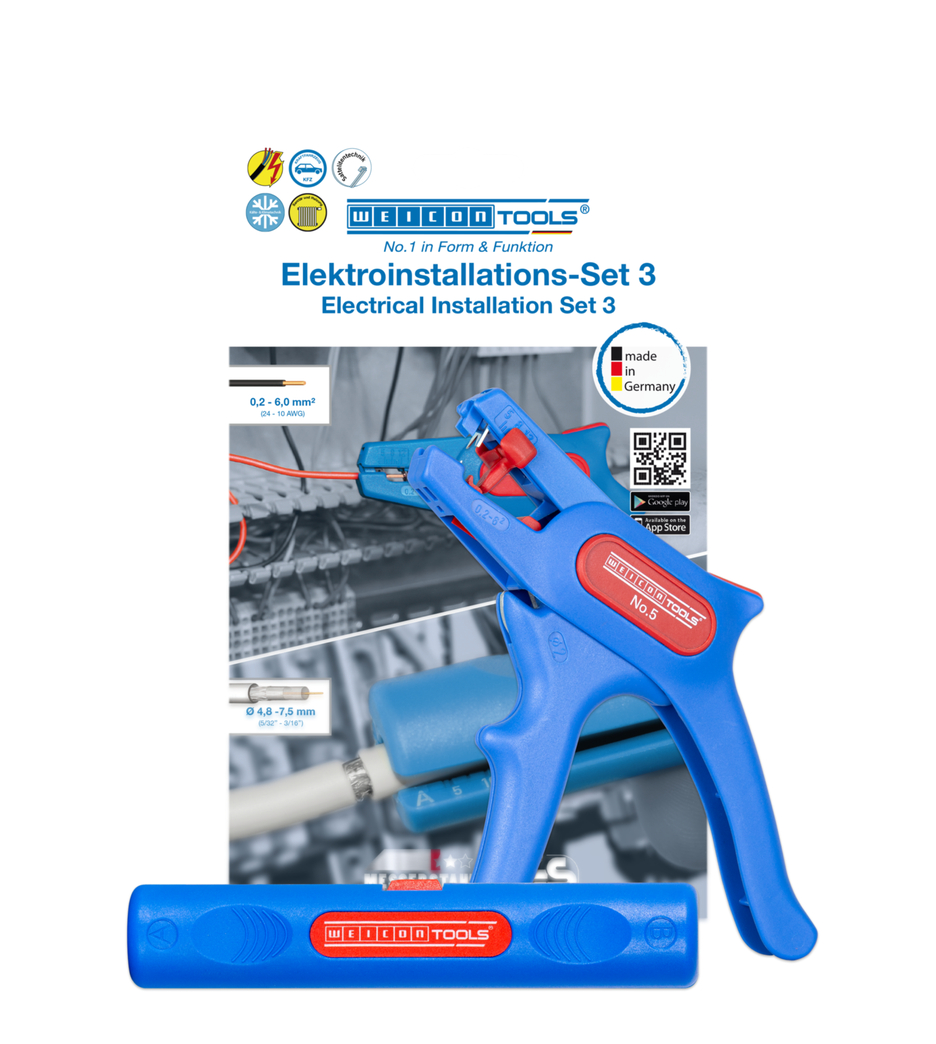 Elektroinstallatie Set 3 | 2-delige stripset incl. stripper en coax stripper Elektroinstallatie Set 3 | 2-delige stripset incl. stripper en coax stripper