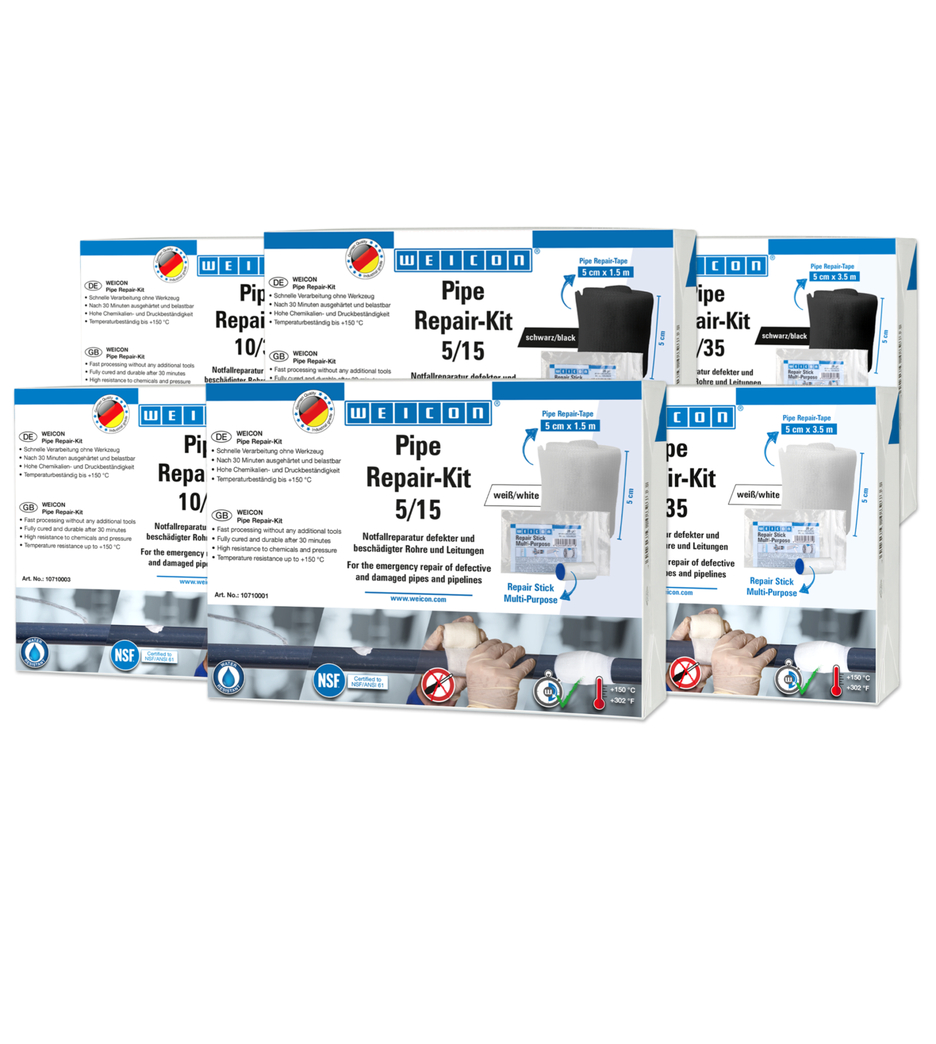 Pipe Repair-Kit | voor noodreparaties van beschadigde leidingen Pipe Repair-Kit | voor noodreparaties van beschadigde leidingen