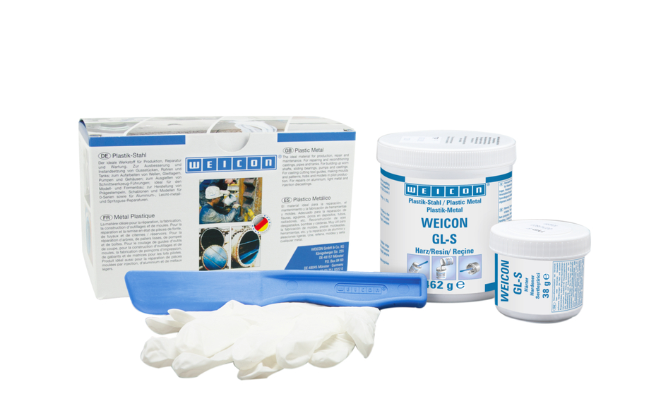 WEICON GL-S | Met mineralen gevuld epoxyharssysteem voor slijtagebeschermende coating, langzame uitharding