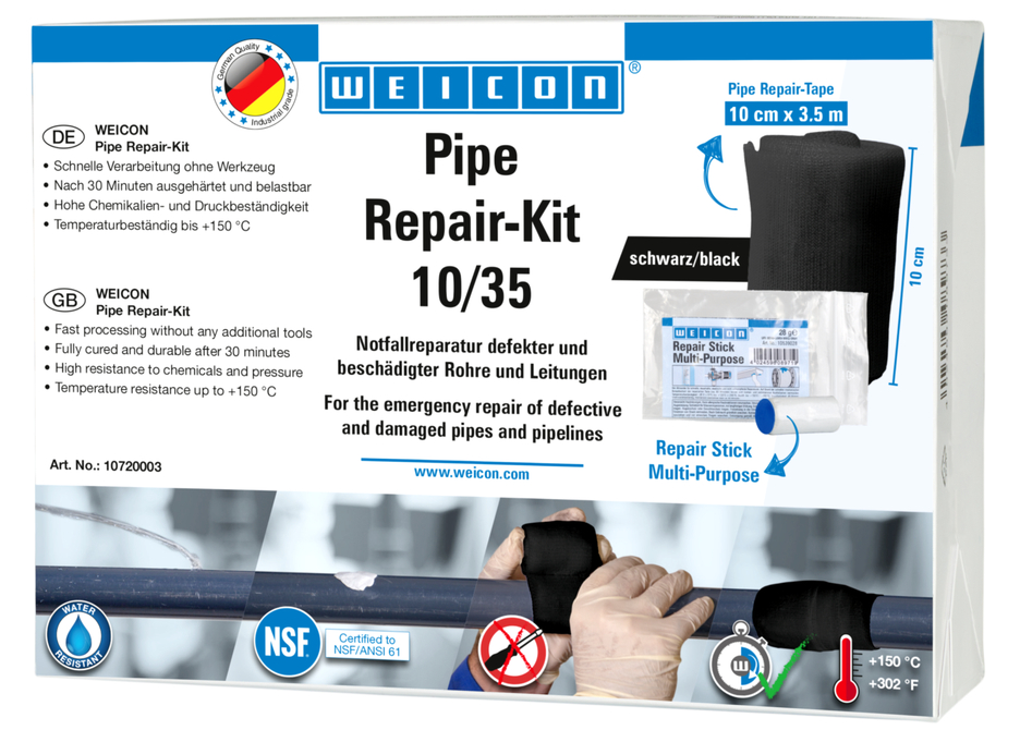 Pipe Repair-Kit | voor noodreparaties van beschadigde leidingen Pipe Repair-Kit | voor noodreparaties van beschadigde leidingen