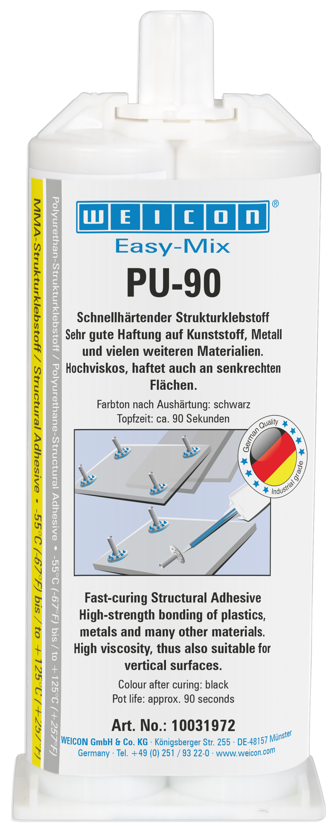 Easy-Mix PU-90 | Polyurethaanlijm, hoge sterkte, verwerkingstijd ca. 90 seconden Easy-Mix PU-90 | Polyurethaanlijm, hoge sterkte, verwerkingstijd ca. 90 seconden