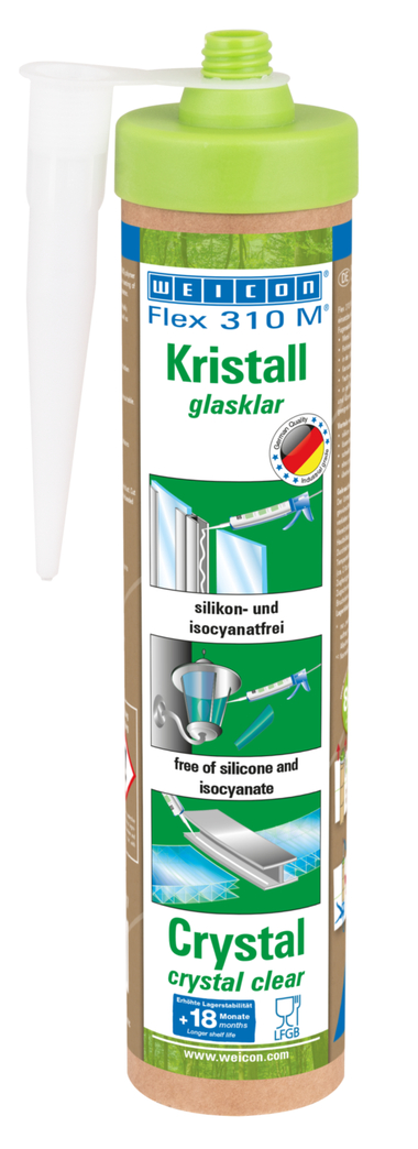 Flex 310 M® Kristal | Elastische MS lijm op polymeerbasis in persverpakking voor werken zonder vermoeidheid