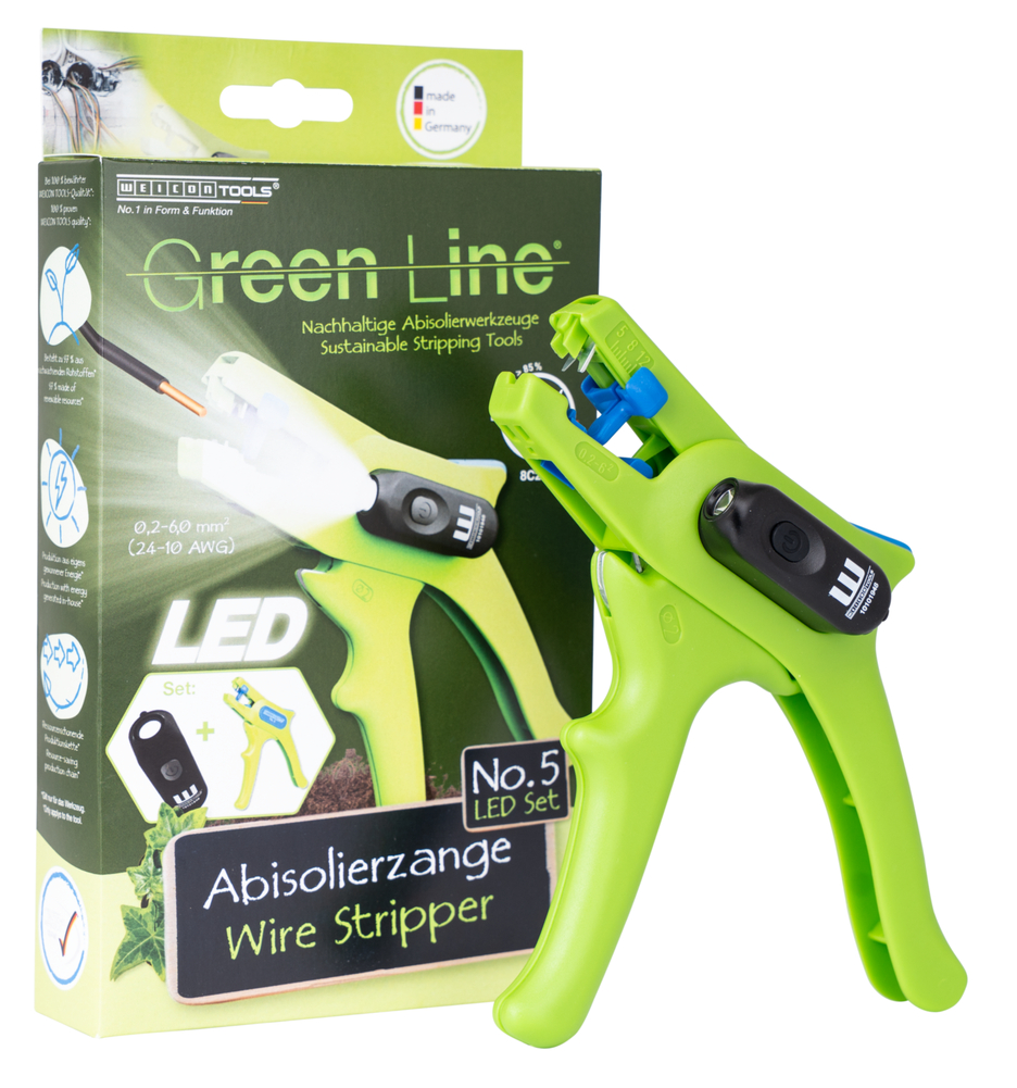 Striptang No.5 Green Line LED-set | 2-delige set incl. Striptang en LED-werklamp