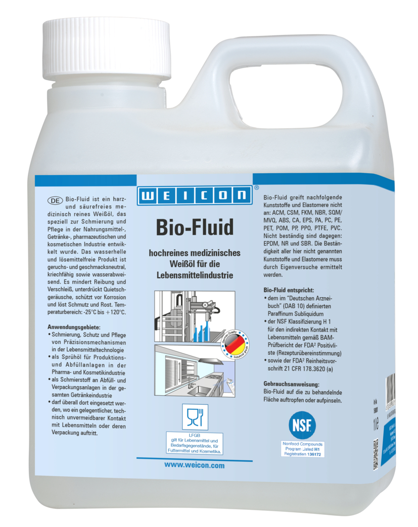 Bio-Fluid | Smeer- en onderhoudsolie voor de voedingsmiddelensector NSF H1