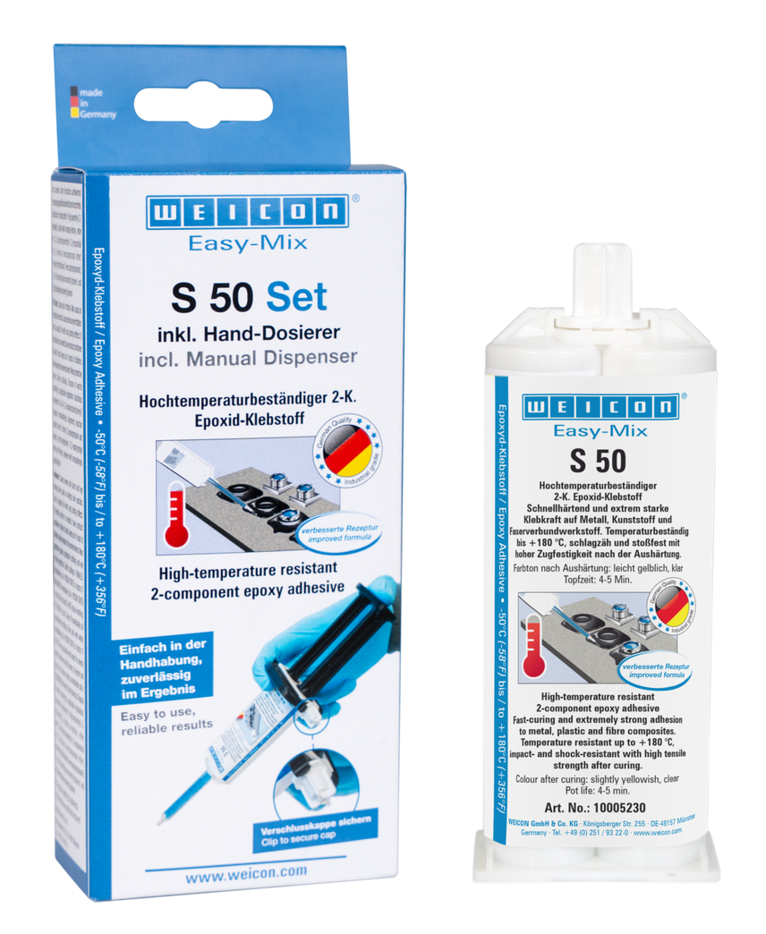 Easy-Mix S 50 | Hoge temperatuurbestendige epoxyharslijm voor snelle reparatie- en onderhoudswerkzaamheden