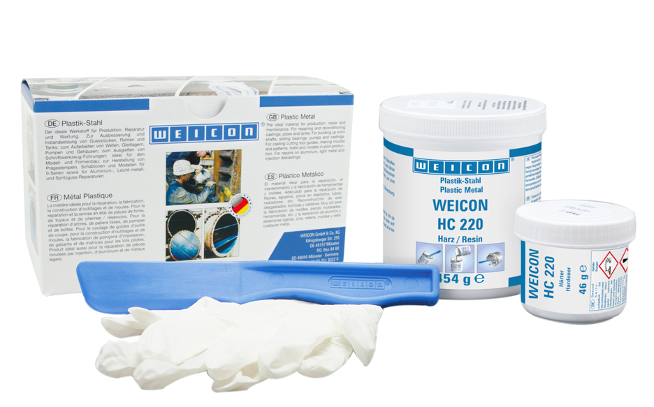 WEICON Keramiek HC 220 | Keramisch gevuld hoog temperatuurbestendig epoxyharssysteem voor slijtagebeschermende coating WEICON Keramiek HC 220 | Keramisch gevuld hoog temperatuurbestendig epoxyharssysteem voor slijtagebeschermende coating