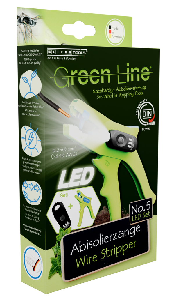 Striptang No.5 Green Line LED-set | 2-delige set incl. Striptang en LED-werklamp