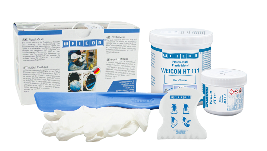 WEICON HT 111 | Met staal gevuld, hittebestendig epoxyharssysteem voor reparatie en spuitgieten