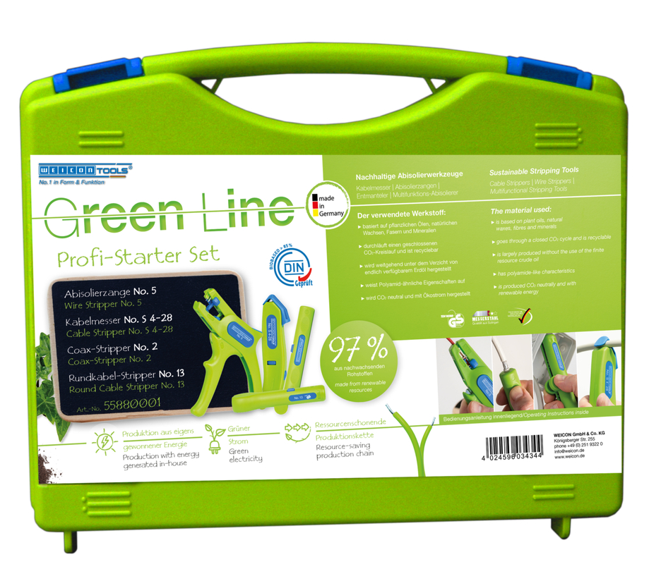 Professionele startset Green Line | Duurzaam afbijtgereedschap, 4-delige afbijtset voor huishoudelijke installaties