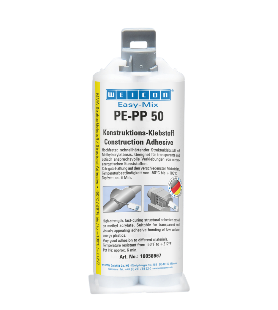 Easy-Mix PE-PP 50 Acrylaat structuurlijm | Synthetische lijm op basis van methlacrylaat voor speciale kunststoffen