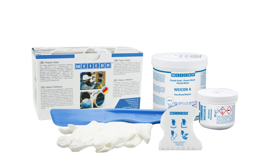 Weicon A | Met staal gevuld epoxyharssysteem voor reparatie en het vullen van gaten DNV-gecertificeerd Weicon A | Met staal gevuld epoxyharssysteem voor reparatie en het vullen van gaten DNV-gecertificeerd