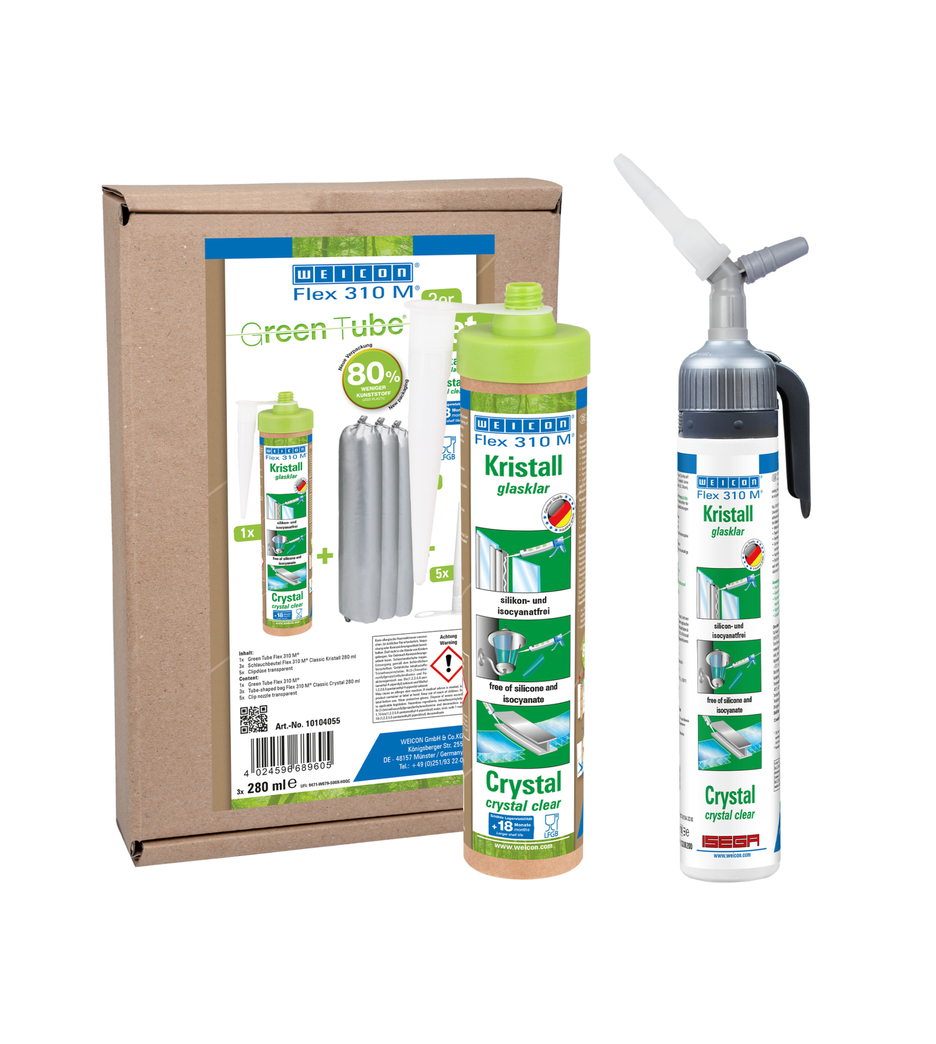 Flex 310 M® Kristal | Elastische MS lijm op polymeerbasis in persverpakking voor werken zonder vermoeidheid