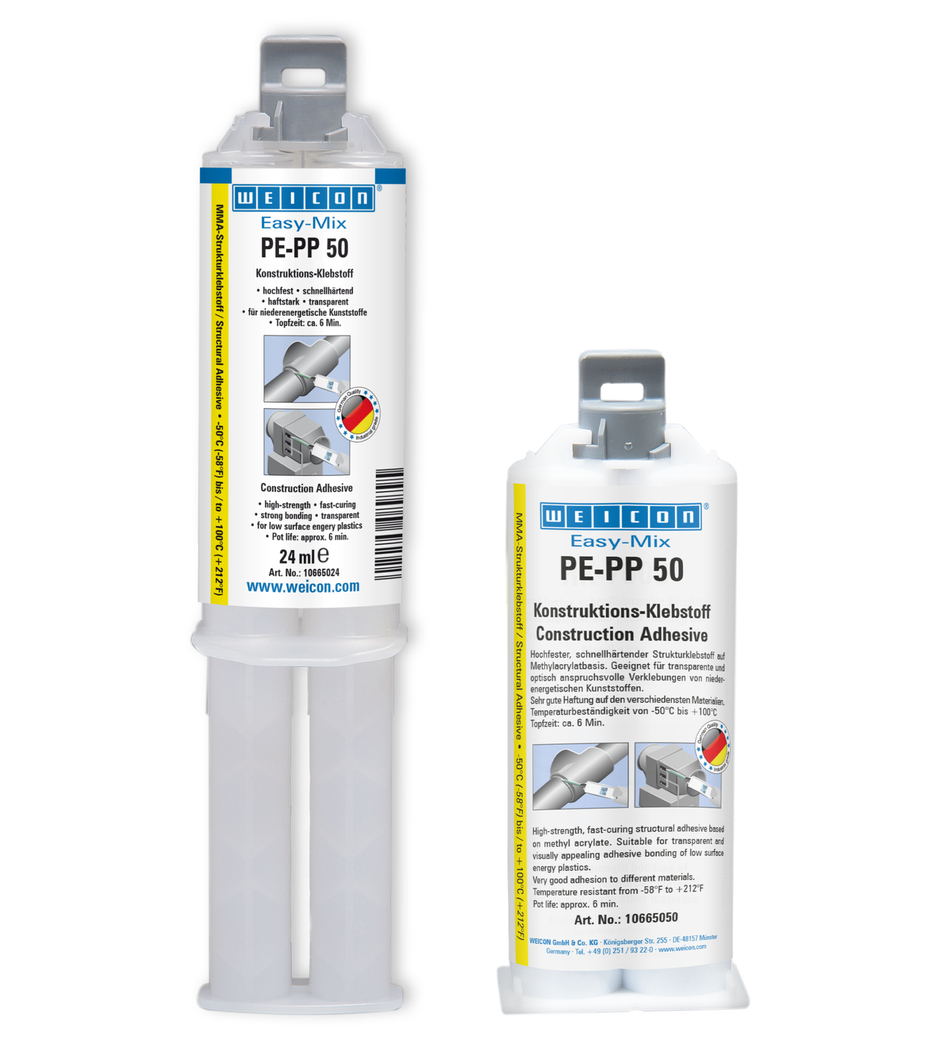 Easy-Mix PE-PP 50 Acrylaat structuurlijm | Synthetische lijm op basis van methlacrylaat voor speciale kunststoffen