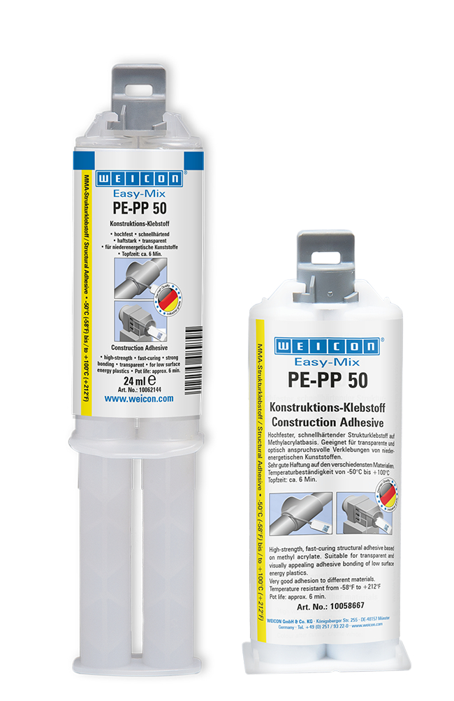 Easy-Mix PE-PP 50 Acrylaat structuurlijm | Synthetische lijm op basis van methlacrylaat voor speciale kunststoffen