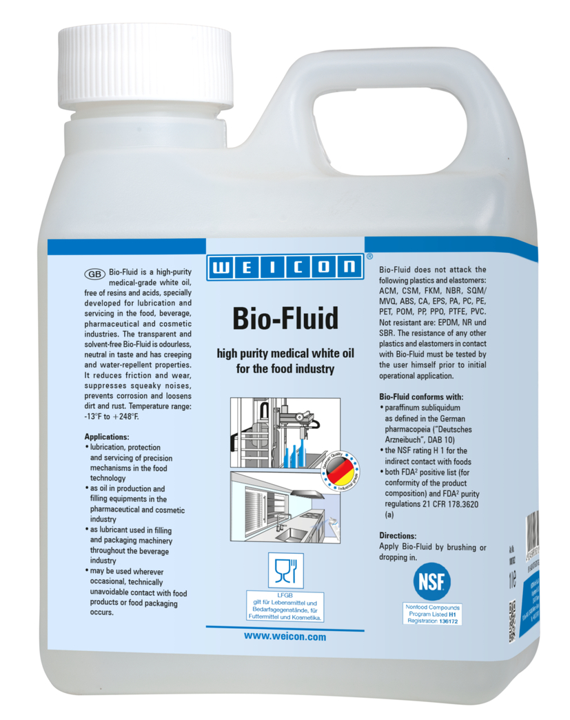 Bio-Fluid | Smeer- en onderhoudsolie voor de voedingsmiddelenindustrie NSF H1