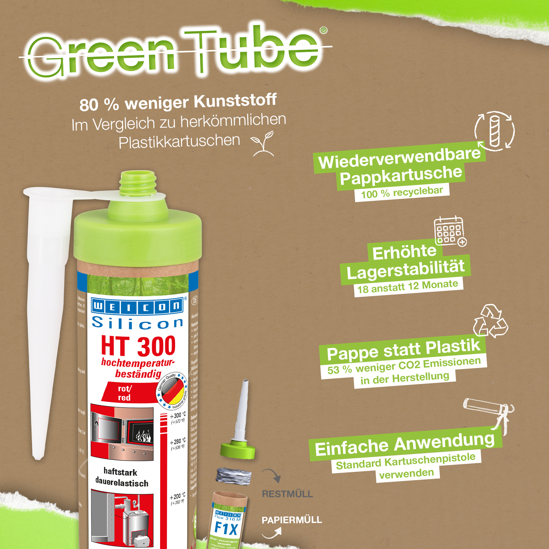 Siliconen HT 300 | Dichtingsproduct, bestand tegen hoge temperaturen tot 300°C